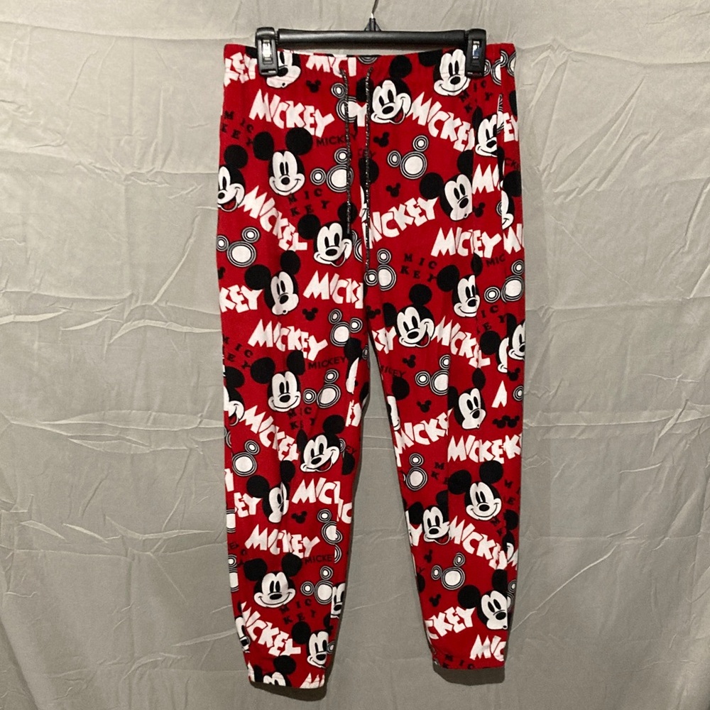 Disney Mickey Mouse Red and Black Pajama Bottoms